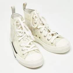 Dior White Mesh and Rubber B23 High Top Sneakers Size 39