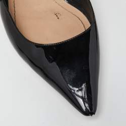 Dior Black Patent Leather J'adior Slingback Flats Size 40