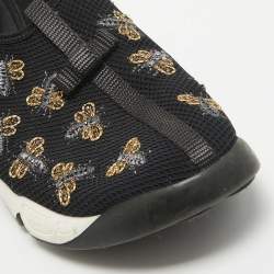Pre Owned Dior Black Bee Embellished Mesh Fusion Sneakers Size 38.5