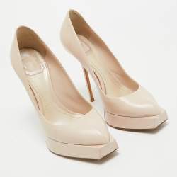 Dior Light Pink Leather Platform Pumps Size 39.5