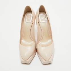 Dior Light Pink Leather Platform Pumps Size 39.5