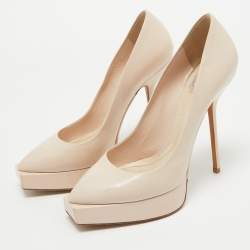 Dior Light Pink Leather Platform Pumps Size 39.5