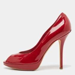 Dior Dark Red Patent Leather Miss Dior Pumps Size 38