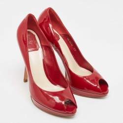 Dior Dark Red Patent Leather Miss Dior Pumps Size 38