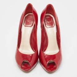 Dior Dark Red Patent Leather Miss Dior Pumps Size 38