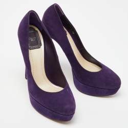 Dior Purple Suede Miss Dior Platform Pumps Size 38