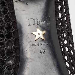 Pre Owned Dior Black Suede and Fishnet Naughtily-D Knee Length Boots Size 42