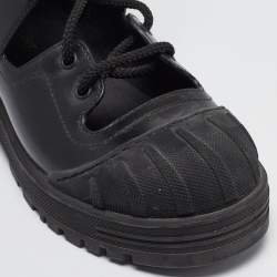 Dior Black Leather Cut Out Ankle Boots Size 38.5