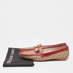 Dior Tricolor Leather and Oblique Canvas Loafers Size 38.5