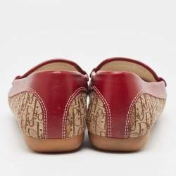 Dior Tricolor Leather and Oblique Canvas Loafers Size 38.5