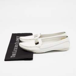 Dior White Leather Loafers Size 39.5