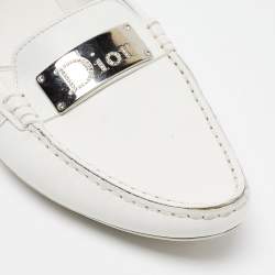 Dior White Leather Loafers Size 39.5