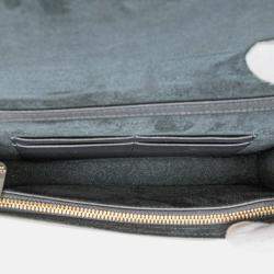 Pre Owned Dior Silver Metallic Patent Microcannage 2 in 1 30 Montaigne Pouch