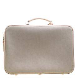 Dior Beige/Pink Canvas and Leather Nappy Suitcase