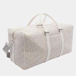 Pre Owned Dior Beige Oblique Canvas Lingot 50 Travel Bag