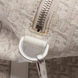 Pre Owned Dior Beige Oblique Canvas Lingot 50 Travel Bag