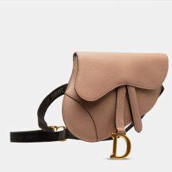 Pre Owned Dior Brown Leather Saddle Belt Bag