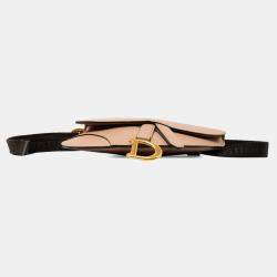 Pre Owned Dior Brown Leather Saddle Belt Bag