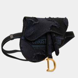 Pre Owned Dior Blue Canvas Camouflage Saddle Belt Bag