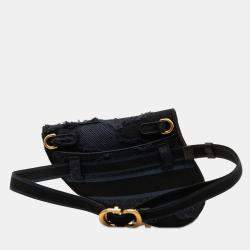 Pre Owned Dior Blue Canvas Camouflage Saddle Belt Bag
