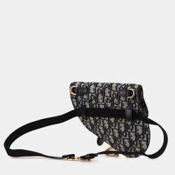 Pre Owned Oblique Canvas Saddle Belt Bag