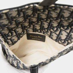 Pre Owned Dior Blue Oblique Canvas Saddle Belt Bag