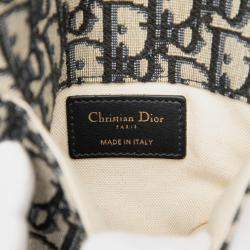 Pre Owned Dior Blue Oblique Canvas Saddle Belt Bag