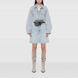 Pre Owned حقيبة حزام ديور سدل قماش أزرق أوبليك