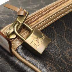 Dior Brown Honeycomb Coated Canvas Travel Bag