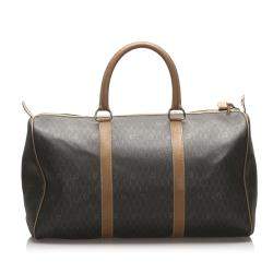 Dior Brown Honeycomb Coated Canvas Travel Bag