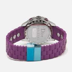 Dior Purple Stainless Steel Diamond Rubber Christal CD11431JR001 Women's Wristwatch 39 mm