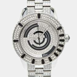 Dior Black Diamond Paved Stainless Steel Christal CD11311BM001 Women's Wristwatch 33 mm