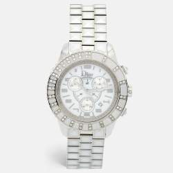 Dior White Stainless Steel Diamond Christal CD114311M001 Women's Wristwatch 38 mm