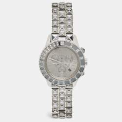 Dior Grey Stainless Steel DIamond Christal CD114313M002 Women's Wristwatch 38 mm