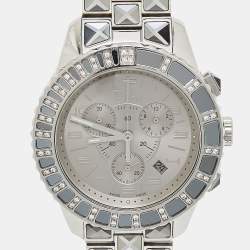 Dior Grey Stainless Steel DIamond Christal CD114313M002 Women's Wristwatch 38 mm