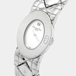 Pre Owned Christian Dior Mother of Pearl Stainless Steel Lady Dior D90-100 Women's Wristwatch 21 mm