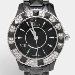 Dior Black Diamond Ceramic Stainless Steel Dior VIII CD1231E1C001 Women's Wristwatch 33 mm 