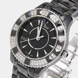 Dior Black Diamond Ceramic Stainless Steel Dior VIII CD1231E1C001 Women's Wristwatch 33 mm 