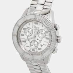 Dior White Stainless Steel Christal CD114310M001 Women's Wristwatch 38 mm