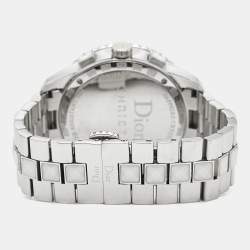 Dior White Stainless Steel Christal CD114310M001 Women's Wristwatch 38 mm