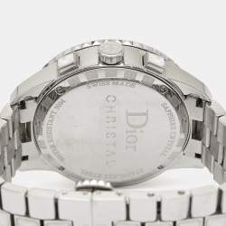 Dior White Stainless Steel Christal CD114310M001 Women's Wristwatch 38 mm