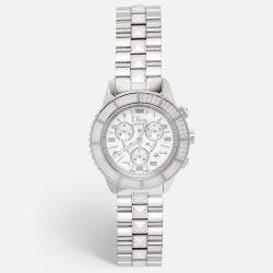 Dior White Stainless Steel Christal CD114310M001 Women's Wristwatch 38 mm