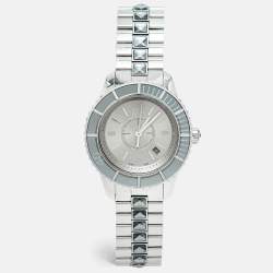 Dior Silver Dial Stainless Steel Christal CD113116M001 Women's Wristwatch 33 mm