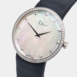 Dior Mother Of Pearl Diamond Stainless Steel La D De Dior CD043114A001 Women's Wristwatch 38 mm