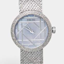 Pre Owned Dior La D De Dior CD04111X1545 Gray Dial Stainless Steel Women's Wristwatch 25 mm