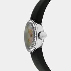 Pre Owned Dior La Mini D De Dior CD040110A030 Quartz Diamond Mother of Pearl Stainless Steel Women's Wristwatch 19 mm