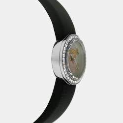 Pre Owned Dior La Mini D De Dior CD040110A030 Quartz Diamond Mother of Pearl Stainless Steel Women's Wristwatch 19 mm