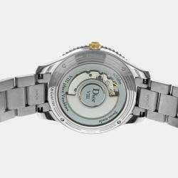 Pre Owned Dior VIII Montaigne CD1535I0M001 Automatic Diamond Mother of Pearl 18K Yellow Gold Stainless Steel Women's Wristwatch 36 mm