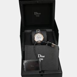 Pre Owned Dior VIII Montaigne CD1535I0M001 Automatic Diamond Mother of Pearl 18K Yellow Gold Stainless Steel Women's Wristwatch 36 mm