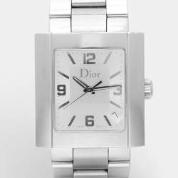 Pre Owned Christian Dior Silver Stainless Steel Riva D101-100 Men's Wristwatch 31 mm